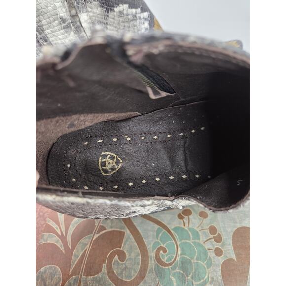 Ariat Women's Jolene Western Size 10 Ankle Boots Black Snake Print *Fits 9.5 - Picture 5 of 8